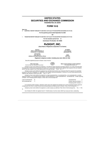 Vorschaubild RxSight 10-Q Quartalsbericht 2025 