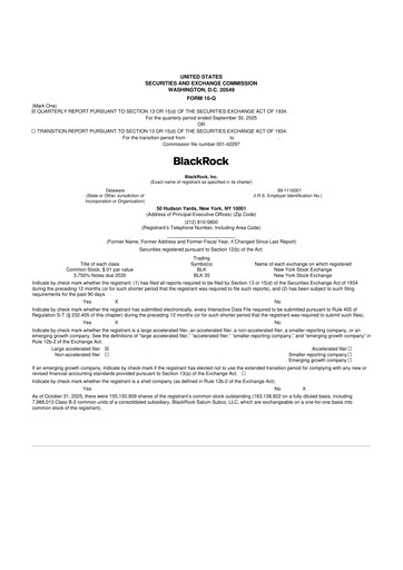 Thumbnail BlackRock 10-Q Quarterly Report FY2025 
