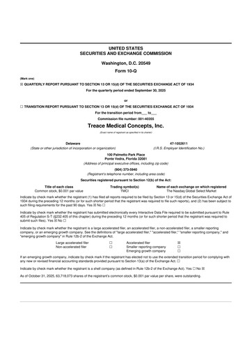 Thumbnail Treace Medical Concepts 10-Q Quarterly Report FY2025 