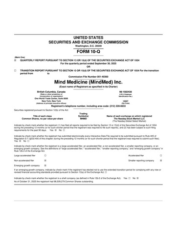 Thumbnail Mind Medicine (MindMed) 10-Q Quarterly Report FY2025 