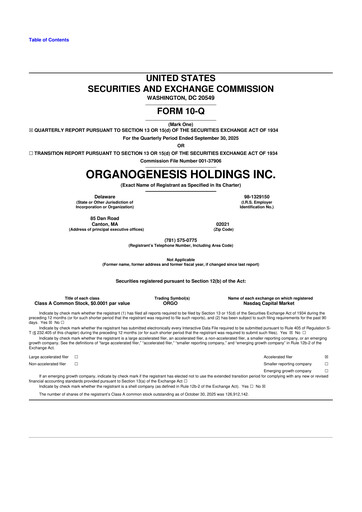 Miniature Organogenesis 10-Q Rapport trimestriel 2025 