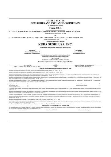 Thumbnail Kura Sushi USA 10-K Annual Report 2025