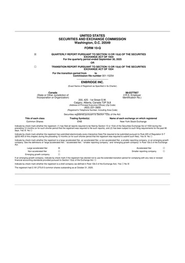 Vorschaubild Enbridge 10-Q Quartalsbericht 2025 