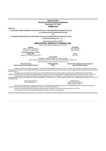 Vorschaubild Bain Capital Specialty Finance
 10-Q Quartalsbericht 2025 
