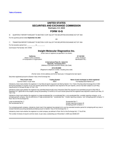 Miniature OncoCyte
 10-Q Rapport trimestriel 2025 