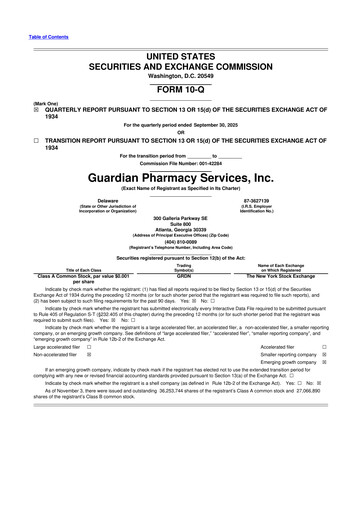 Miniature Guardian Pharmacy Services 10-Q Rapport trimestriel 2025 