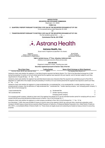 Thumbnail Astrana Health 10-Q Quarterly Report FY2025 