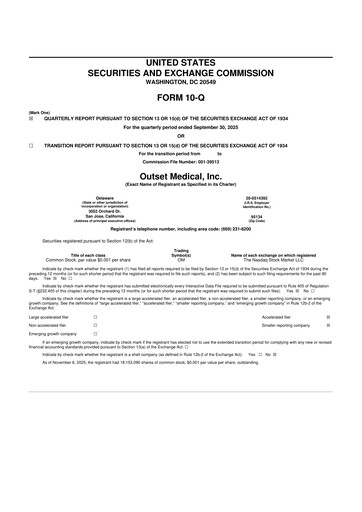 Thumbnail Outset Medical 10-Q Quarterly Report FY2025 