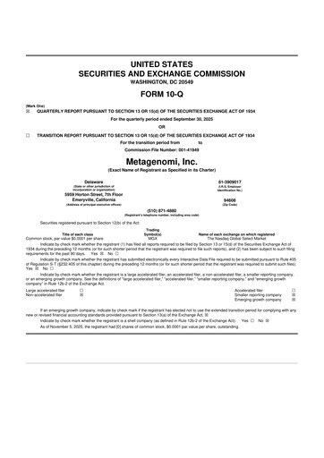 Vorschaubild Metagenomi 10-Q Quartalsbericht  