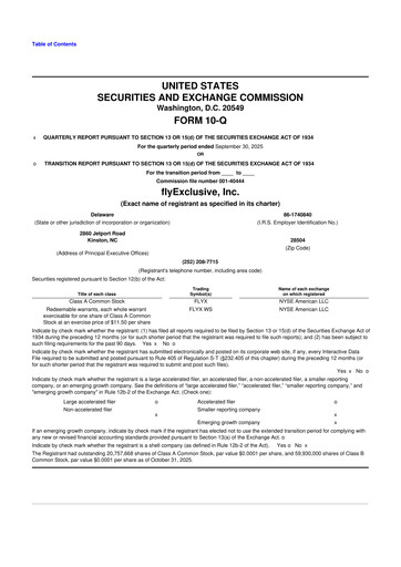 Vorschaubild flyExclusive 10-Q Quartalsbericht 2025 