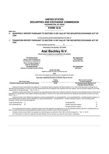 Thumbnail atai Life Sciences 10-Q Quarterly Report FY 