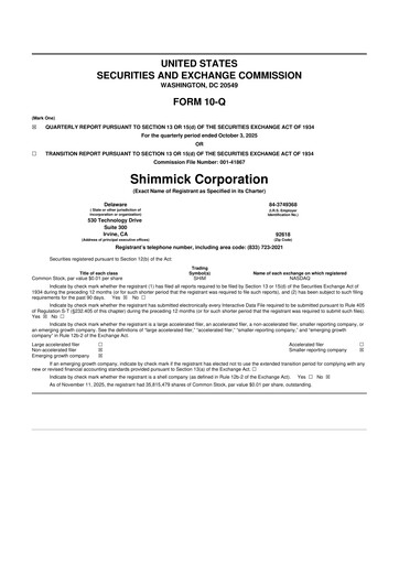 Thumbnail Shimmick 10-Q Quarterly Report FY2026 