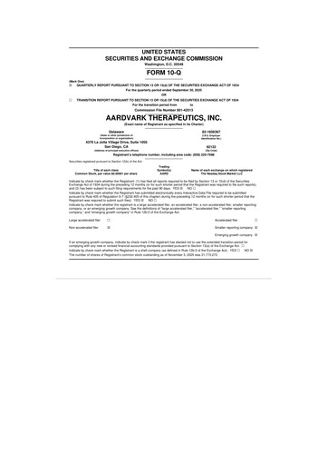Thumbnail Aardvark Therapeutics 10-Q Quarterly Report FY 