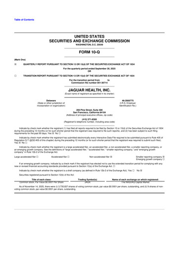Vorschaubild Jaguar Health 10-Q Quartalsbericht 2025 