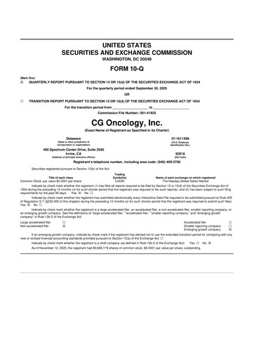 Thumbnail CG Oncology 10-Q Quarterly Report FY 