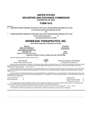 Thumbnail Inhibikase Therapeutics 10-Q Quarterly Report FY2025 