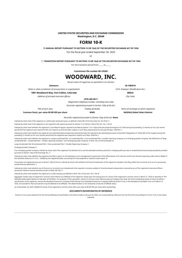 Thumbnail Woodward 10-K Annual Report 2025