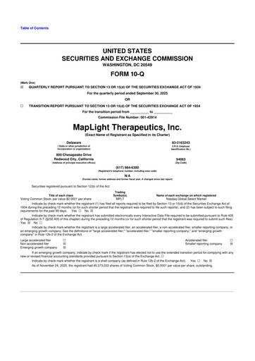Thumbnail MapLight Therapeutics 10-Q Quarterly Report FY2025 