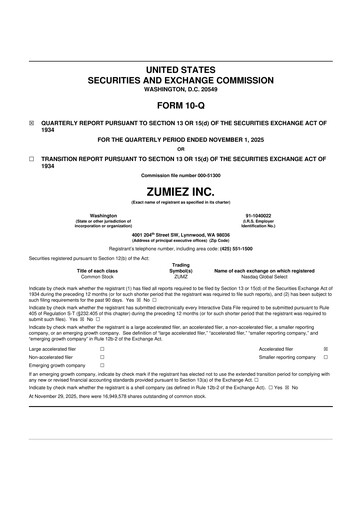 Thumbnail Zumiez 10-Q Quarterly Report FY2025 