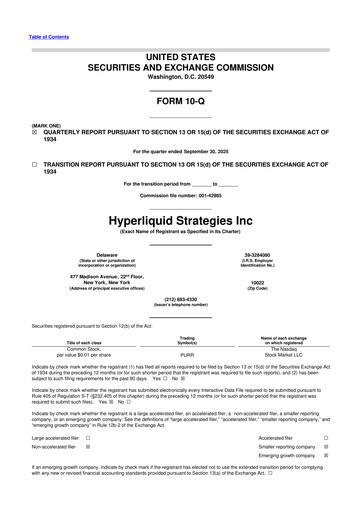 Vorschaubild Hyperliquid Strategies 10-Q Quartalsbericht 2025 