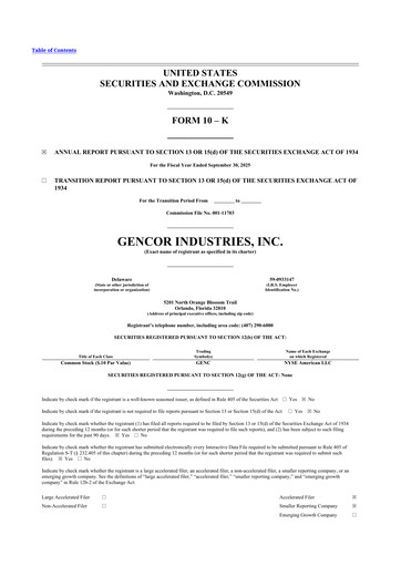 Thumbnail Gencor Industries
 10-K Annual Report 2025