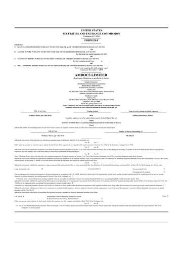 Thumbnail Amdocs 20-F Annual Report 2025