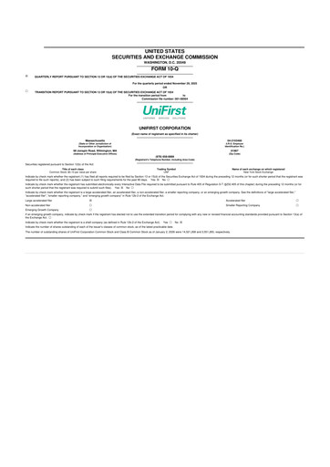Vorschaubild UniFirst 10-Q Quartalsbericht 2025 