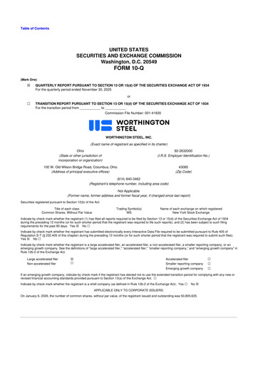 Thumbnail Worthington Steel 10-Q Quarterly Report FY2026 