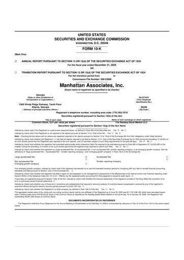 Thumbnail Manhattan Associates
 10-K Annual Report 2025