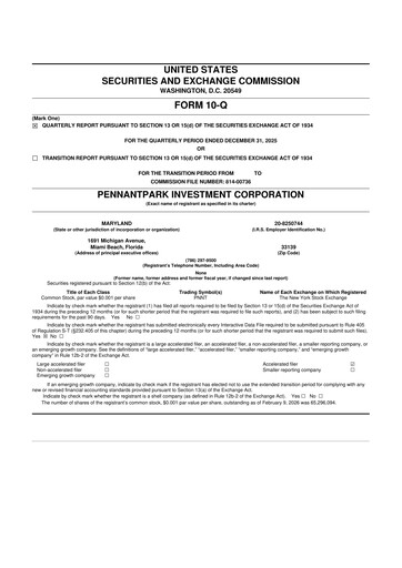 Thumbnail PennantPark Investment 10-Q Quarterly Report FY2025 