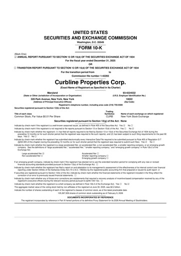 Miniature Curbline Properties 10-K Rapport annuel 2025
