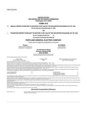 Thumbnail Portland General Electric
 10-K Annual Report 2025