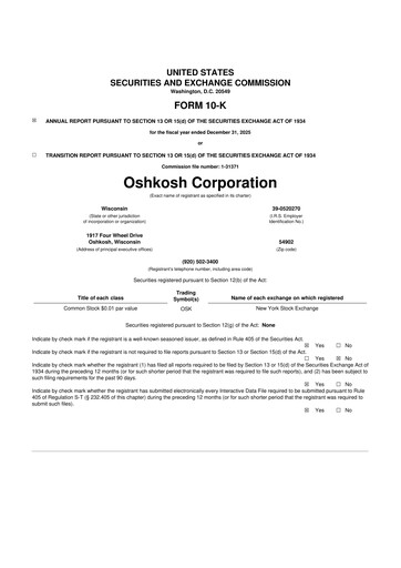 Thumbnail Oshkosh Corporation
 10-K Annual Report 2025