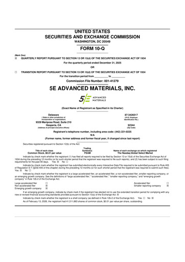 Vorschaubild 5E Advanced Materials 10-Q Quartalsbericht 2025 