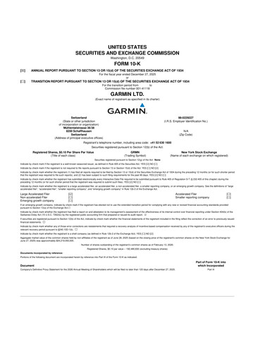 Thumbnail Garmin 10-K Annual Report 2025