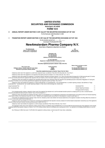 Thumbnail NewAmsterdam Pharma Company 10-K Annual Report 2025