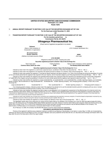 Miniature Ultragenyx Pharmaceutical 10-K Rapport annuel 2025