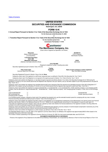 Thumbnail The Manitowoc Company
 10-K Annual Report 2025