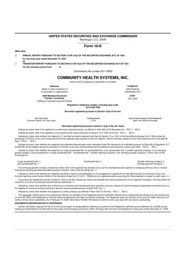 Miniature Community Health Systems
 10-K Rapport annuel 2025