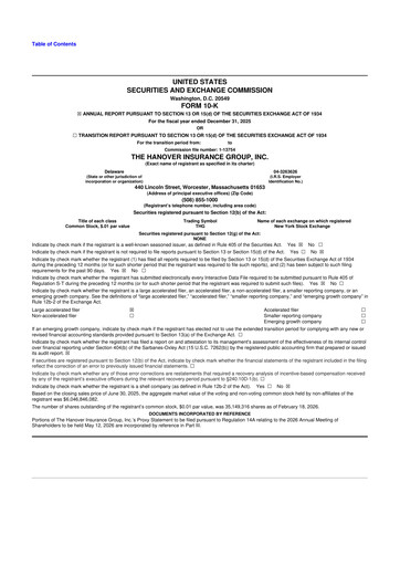 Thumbnail Hanover Insurance Group 10-K Annual Report 