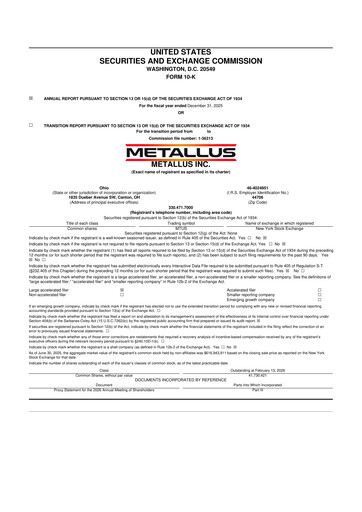 Thumbnail Metallus 10-K Annual Report 2025