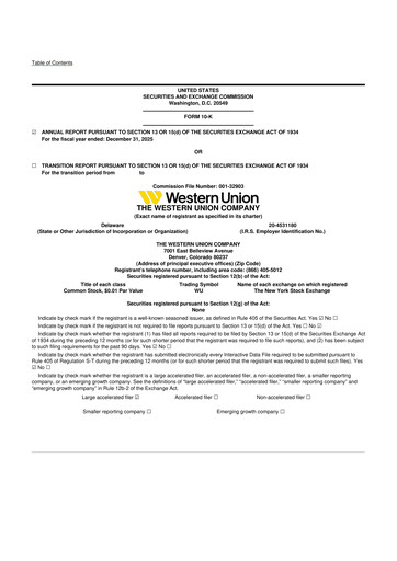 Thumbnail Western Union 10-K Annual Report 2025