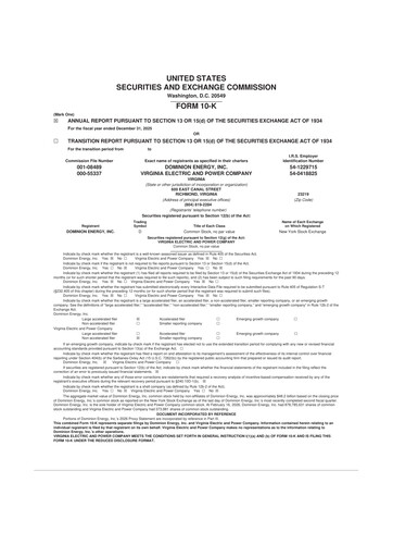 Thumbnail Dominion Energy 10-K Annual Report 