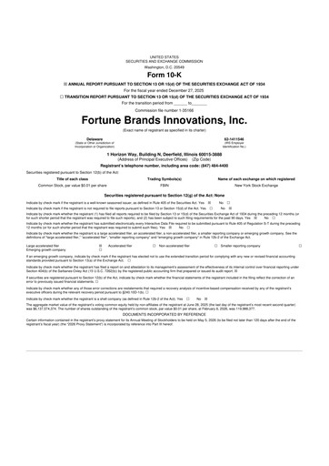 Vorschaubild Fortune Brands Innovations 10-K Jahresbericht 2025
