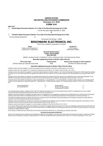 Vorschaubild Benchmark Electronics
 10-K Jahresbericht 2025