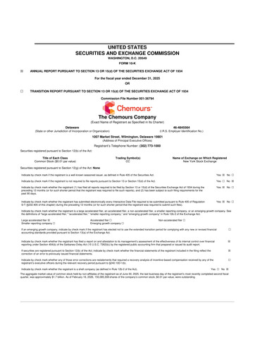Thumbnail Chemours
 10-K Annual Report 