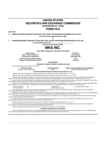 Thumbnail MKS Instruments 10-K Annual Report 2025