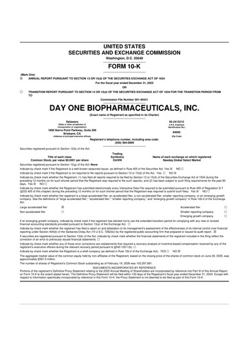 Thumbnail Day One Biopharmaceuticals 10-K Annual Report 2025