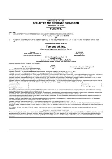 Vorschaubild Tempus AI 10-K Jahresbericht 2025