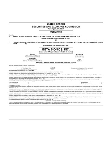 Thumbnail Beta Bionics 10-K Annual Report 2025